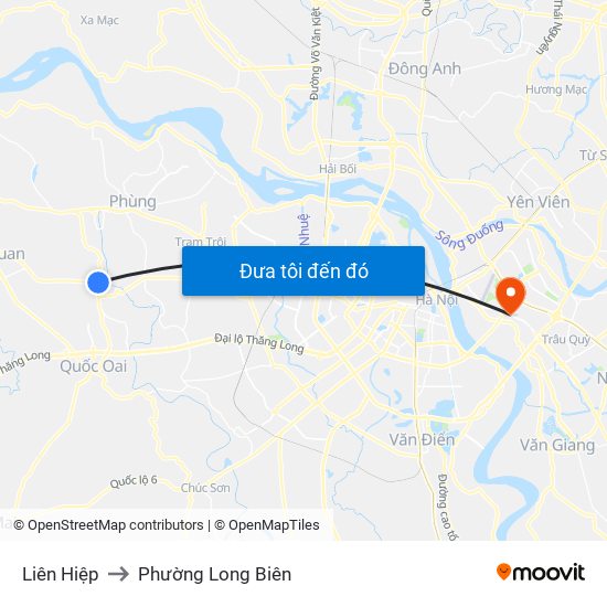 Liên Hiệp to Phường Long Biên map