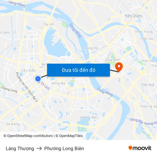 Láng Thượng to Phường Long Biên map