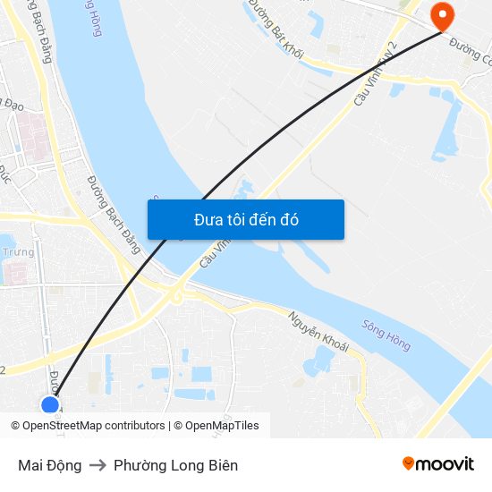 Mai Động to Phường Long Biên map