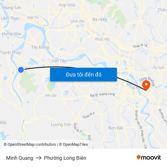 Minh Quang to Phường Long Biên map