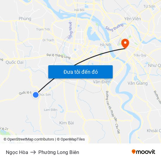 Ngọc Hòa to Phường Long Biên map