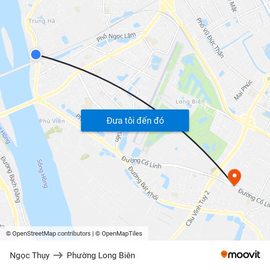 Ngọc Thụy to Phường Long Biên map