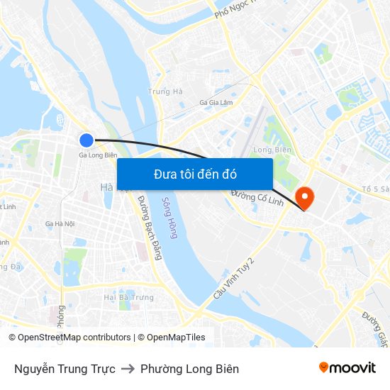 Nguyễn Trung Trực to Phường Long Biên map