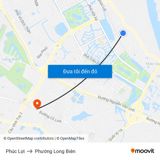 Phúc Lợi to Phường Long Biên map