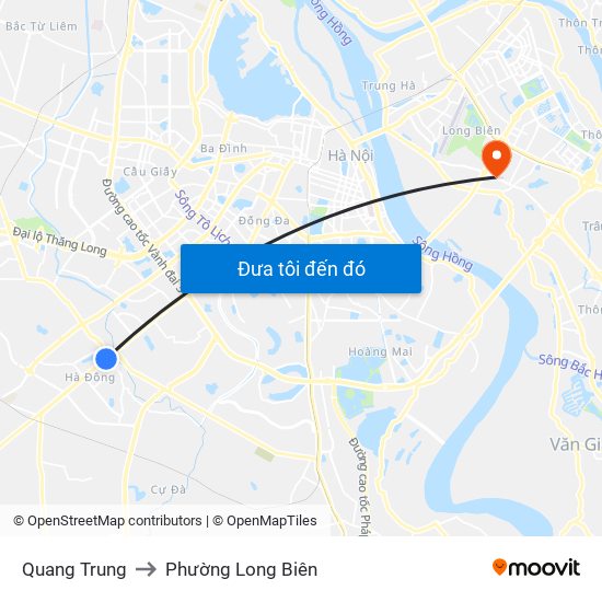 Quang Trung to Phường Long Biên map