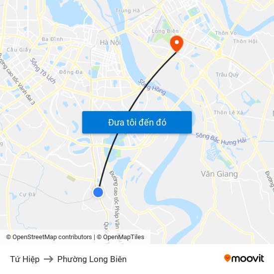 Tứ Hiệp to Phường Long Biên map