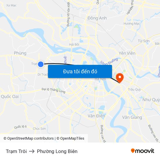Trạm Trôi to Phường Long Biên map