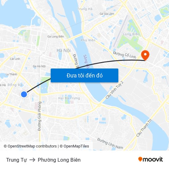 Trung Tự to Phường Long Biên map