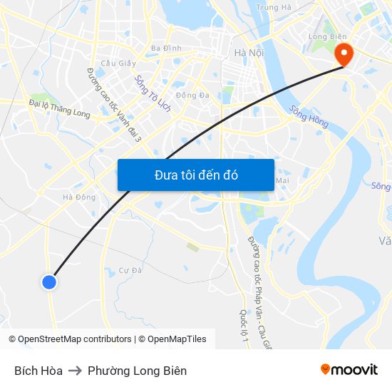 Bích Hòa to Phường Long Biên map