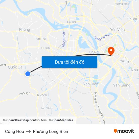 Cộng Hòa to Phường Long Biên map