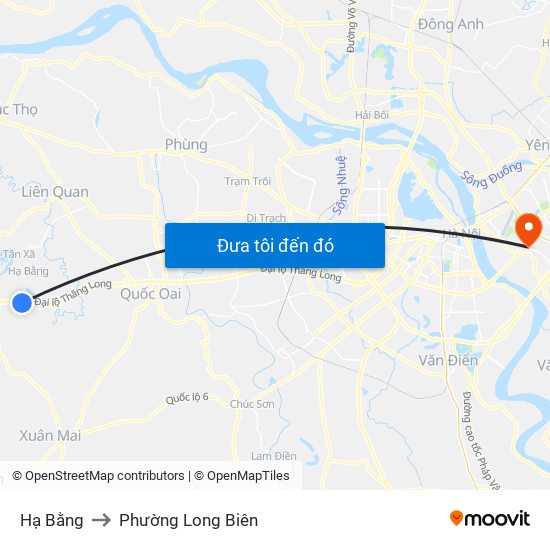 Hạ Bằng to Phường Long Biên map