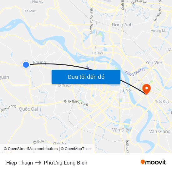 Hiệp Thuận to Phường Long Biên map
