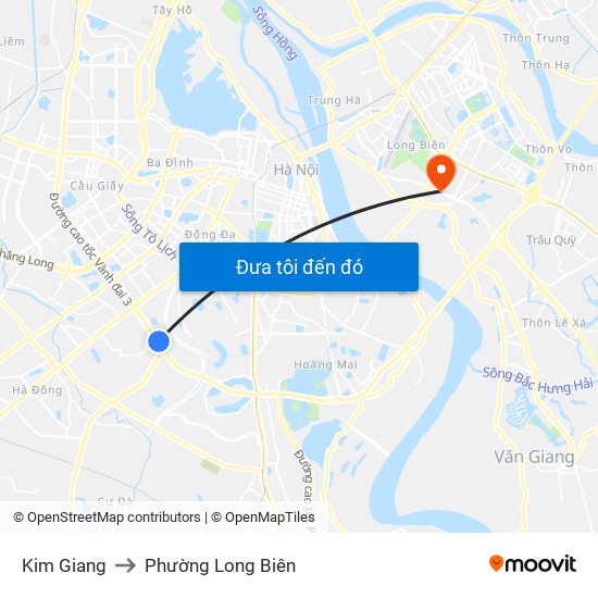 Kim Giang to Phường Long Biên map