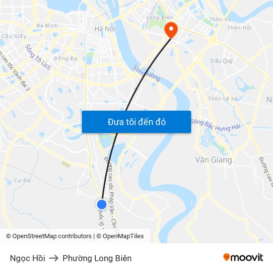 Ngọc Hồi to Phường Long Biên map