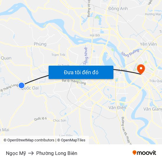 Ngọc Mỹ to Phường Long Biên map