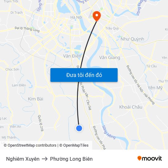 Nghiêm Xuyên to Phường Long Biên map