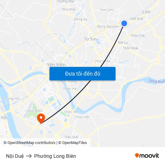 Nội Duệ to Phường Long Biên map