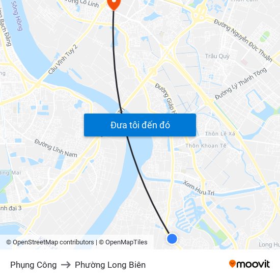 Phụng Công to Phường Long Biên map