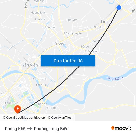 Phong Khê to Phường Long Biên map