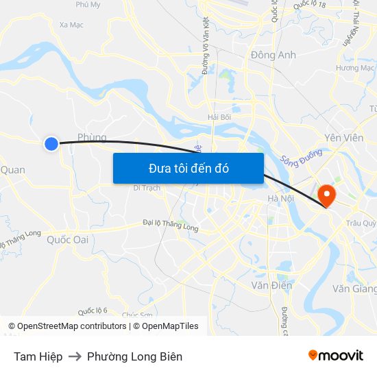 Tam Hiệp to Phường Long Biên map