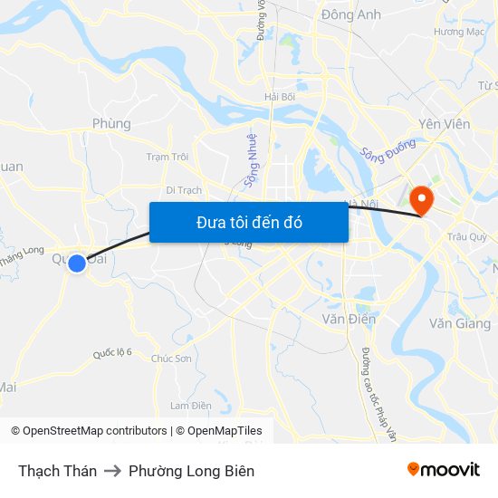 Thạch Thán to Phường Long Biên map