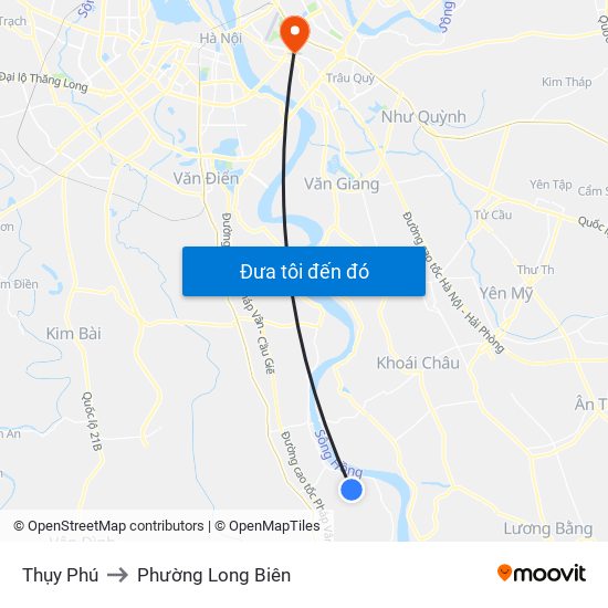 Thụy Phú to Phường Long Biên map