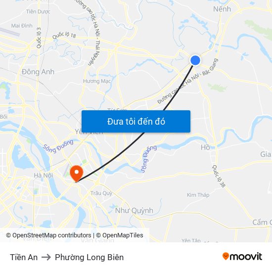 Tiền An to Phường Long Biên map