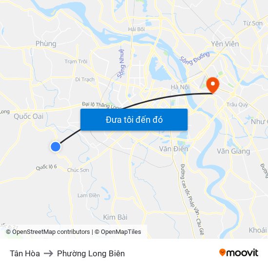 Tân Hòa to Phường Long Biên map