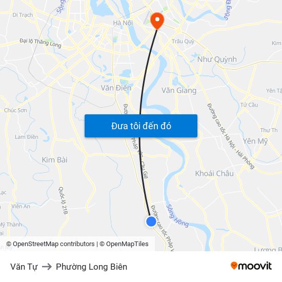 Văn Tự to Phường Long Biên map