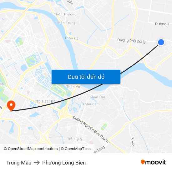 Trung Mầu to Phường Long Biên map