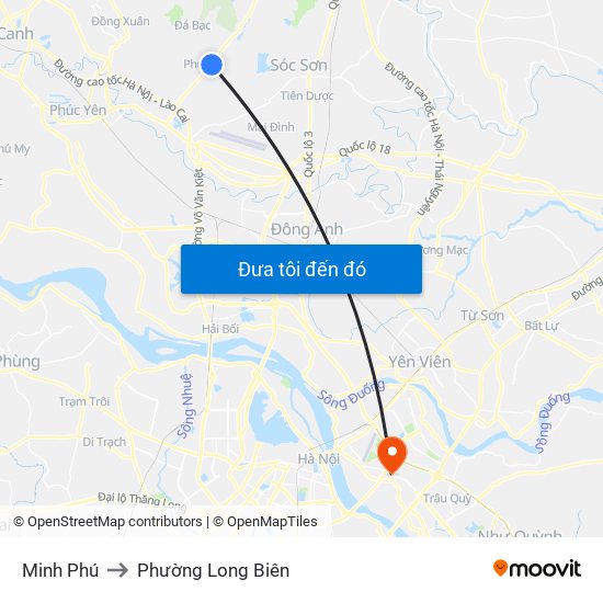 Minh Phú to Phường Long Biên map