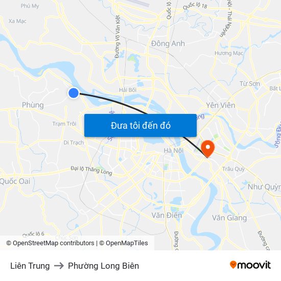 Liên Trung to Phường Long Biên map