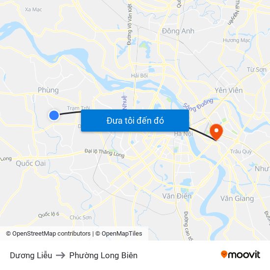 Dương Liễu to Phường Long Biên map