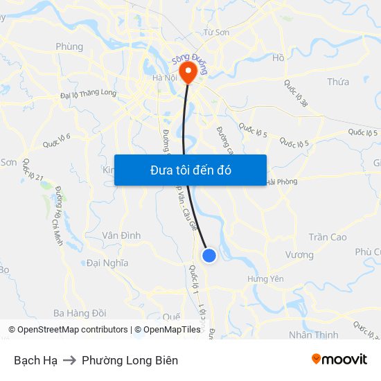 Bạch Hạ to Phường Long Biên map