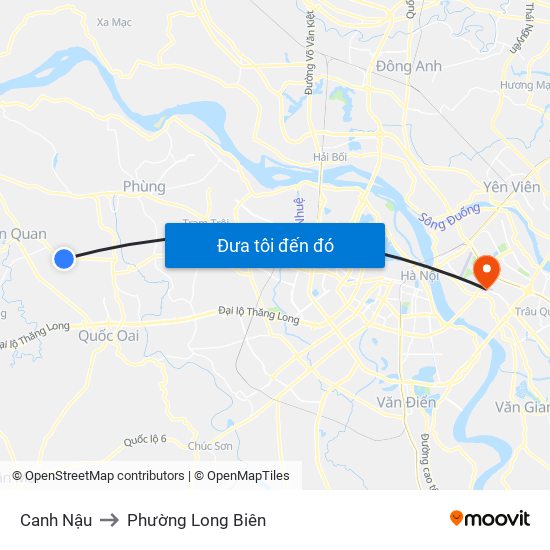 Canh Nậu to Phường Long Biên map