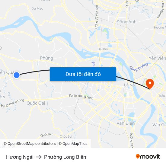 Hương Ngải to Phường Long Biên map