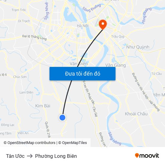 Tân Ước to Phường Long Biên map