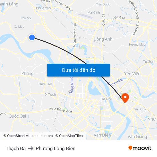 Thạch Đà to Phường Long Biên map