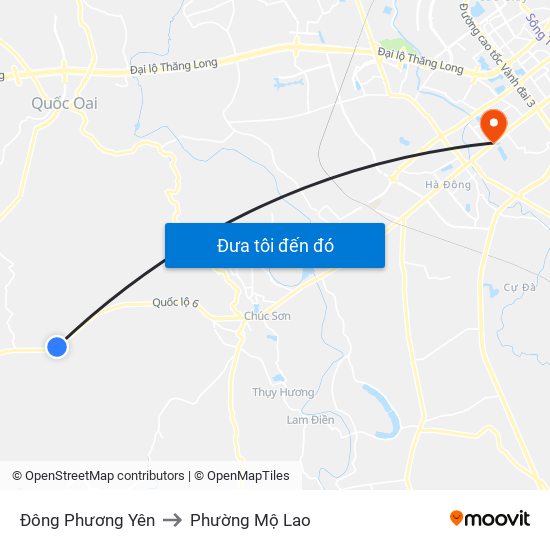 Đông Phương Yên to Phường Mộ Lao map
