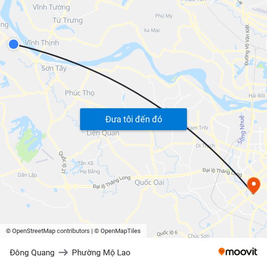 Đông Quang to Phường Mộ Lao map