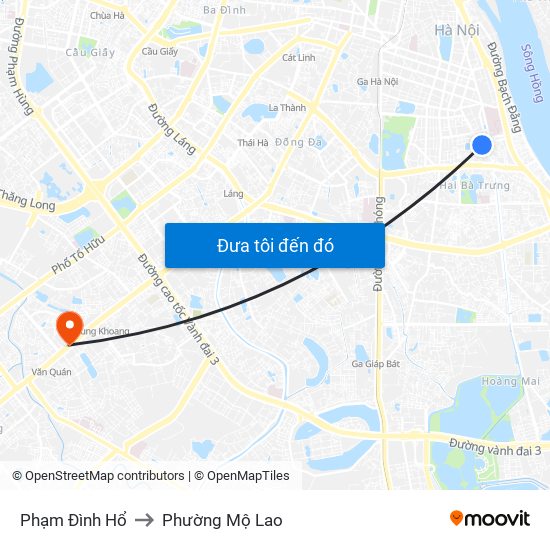 Phạm Đình Hổ to Phường Mộ Lao map