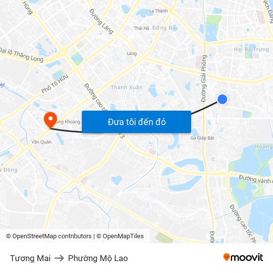 Tương Mai to Phường Mộ Lao map