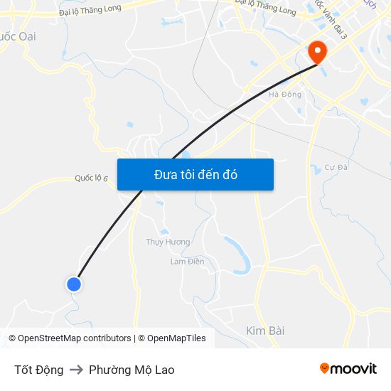 Tốt Động to Phường Mộ Lao map