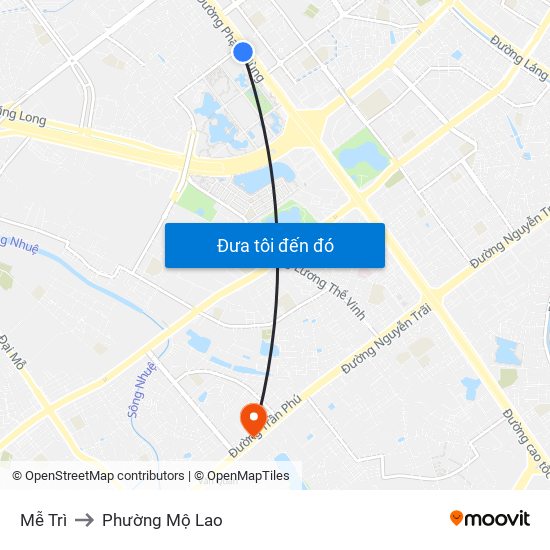 Mễ Trì to Phường Mộ Lao map