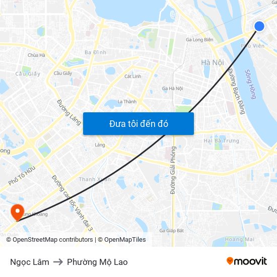 Ngọc Lâm to Phường Mộ Lao map