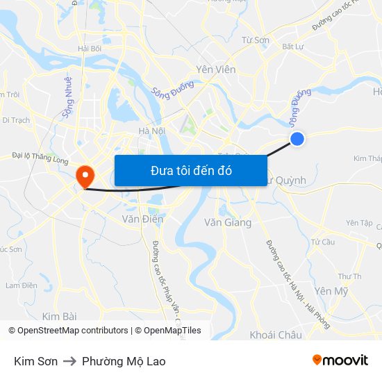 Kim Sơn to Phường Mộ Lao map