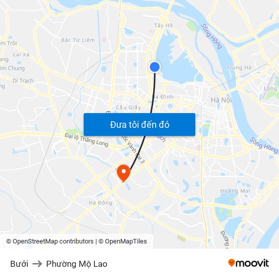 Bưởi to Phường Mộ Lao map