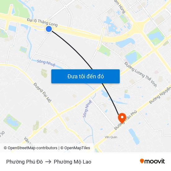 Phường Phú Đô to Phường Mộ Lao map