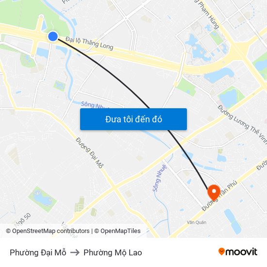 Phường Đại Mỗ to Phường Mộ Lao map