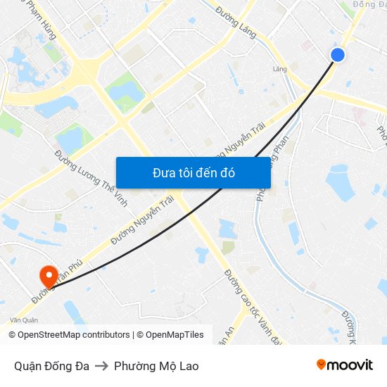 Quận Đống Đa to Phường Mộ Lao map